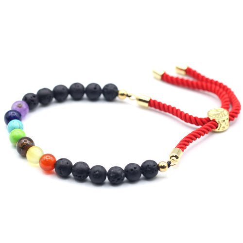 Brățară Placată cu Aur de 18K din Pietre Prețioase - Chakra Pietrei Lavice