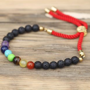 Brățară Placată cu Aur de 18K din Pietre Prețioase - Chakra Pietrei Lavice