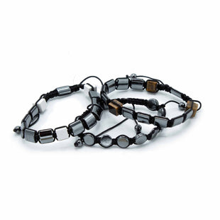 Brățara Shamballa din Hematit Magnetic - Inele Plate