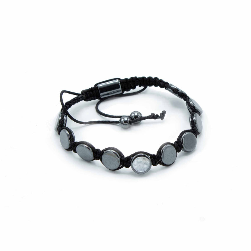 Brățara Shamballa din Hematit Magnetic - Inele Plate