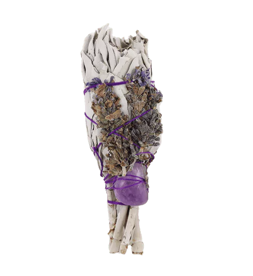 Mănunchi de Încălzire - Vindecare Spirituală Torță Salvie (ametist) 10 cm