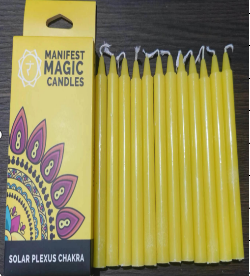 Lumânări Magice pentru Manifestare- Chakra Plexului Solar-- Galben