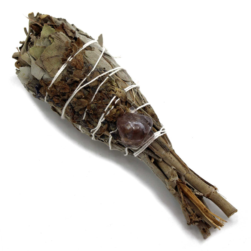 Mănunchi de Încălzire - Vindecare Spirituală Torță Salvie (ametist) 10 cm
