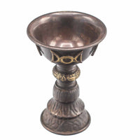 Pahar Ritual Antic din Cupru cu Lună Triplă 8x13cm