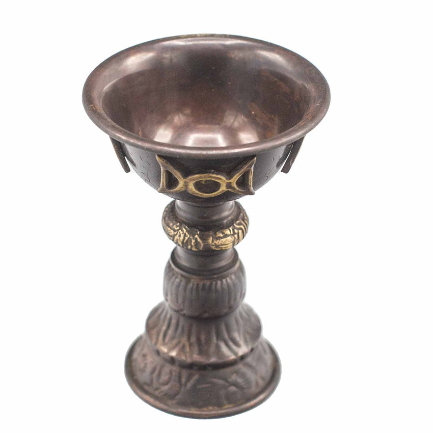 Pahar Ritual Antic din Cupru cu Lună Triplă 8x13cm