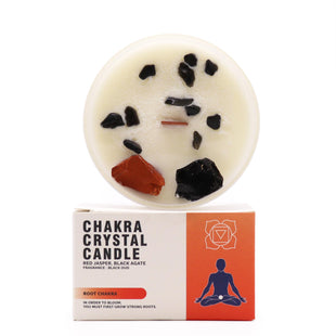 Lumânare Chakra cu Pietre Prețioase - Chakra Rădăcină