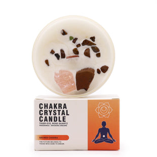 Lumânare Chakra cu Pietre Prețioase - Chakra Sacră