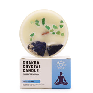 Lumânare Chakra cu Pietre Prețioase - Chakra Gâtului