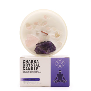 Lumânare Chakra cu Pietre Prețioase - Chakra al Treilea Ochi