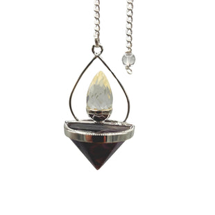 Pendul Lampa Vieții - Ametist și Cuarț de Stâncă