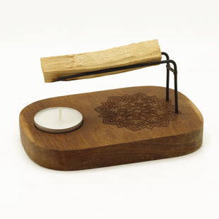Suport pentru Palo Santo - Lemn de Tec - Design Hamsa