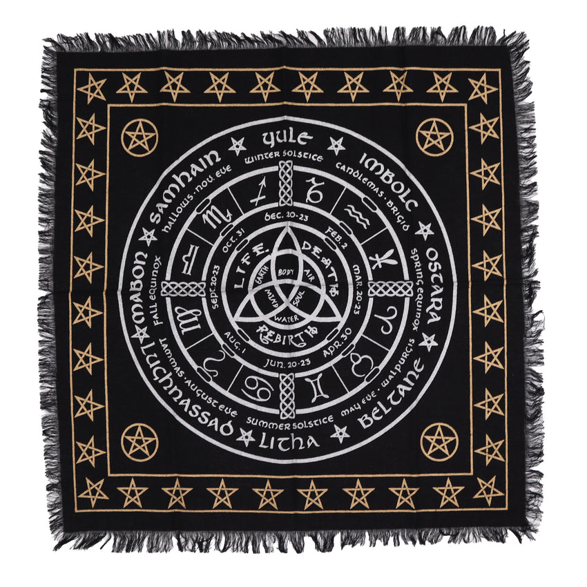 Pânză de Altar cu Franjuri Esoterică - Viață Moarte Renaștere