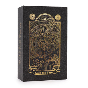 Set de Cărți de Tarot și Carte cu Folie Aurie - Cutie Cadou