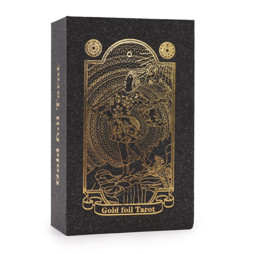 Set de Cărți de Tarot și Carte cu Folie Aurie - Cutie Cadou