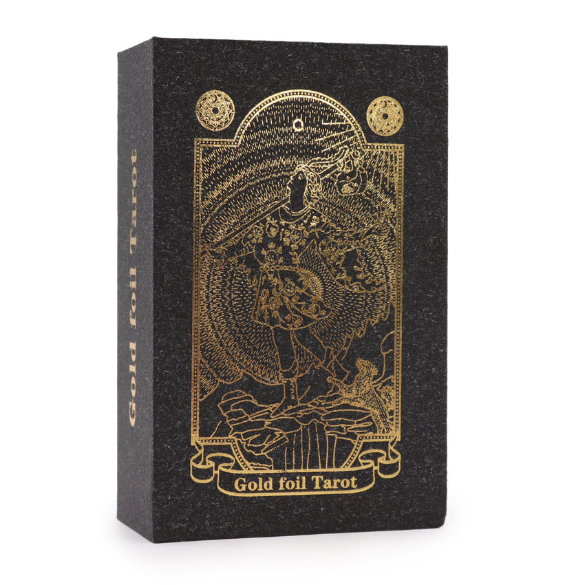 Set de Cărți de Tarot și Carte cu Folie Aurie - Cutie Cadou