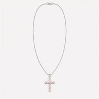 Crucifix cu cuarț roz