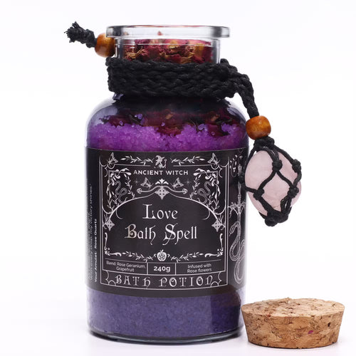 Sare de Baie Ancient Witch și Pandantiv cu Cuarț Roz – Iubire