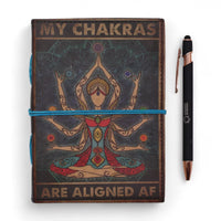 Agendă din Piele   – My Chakras Are Aligned AF (18x13 cm)