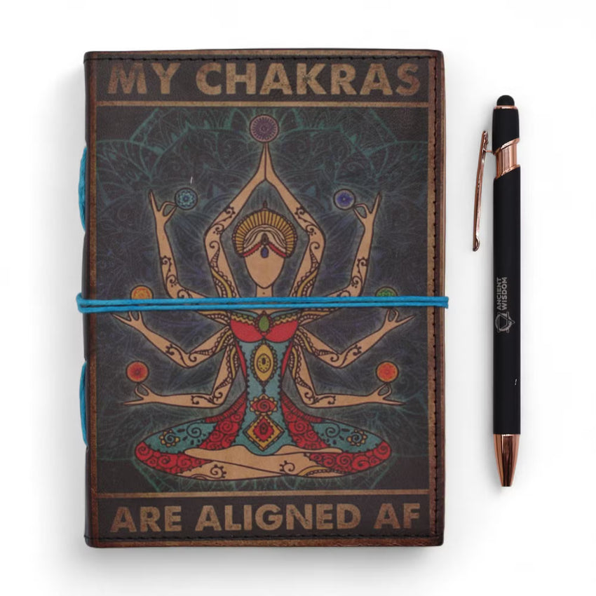 Agendă din Piele   – My Chakras Are Aligned AF (18x13 cm)