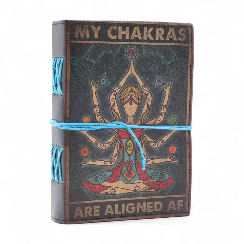 Agendă din Piele   – My Chakras Are Aligned AF (18x13 cm)