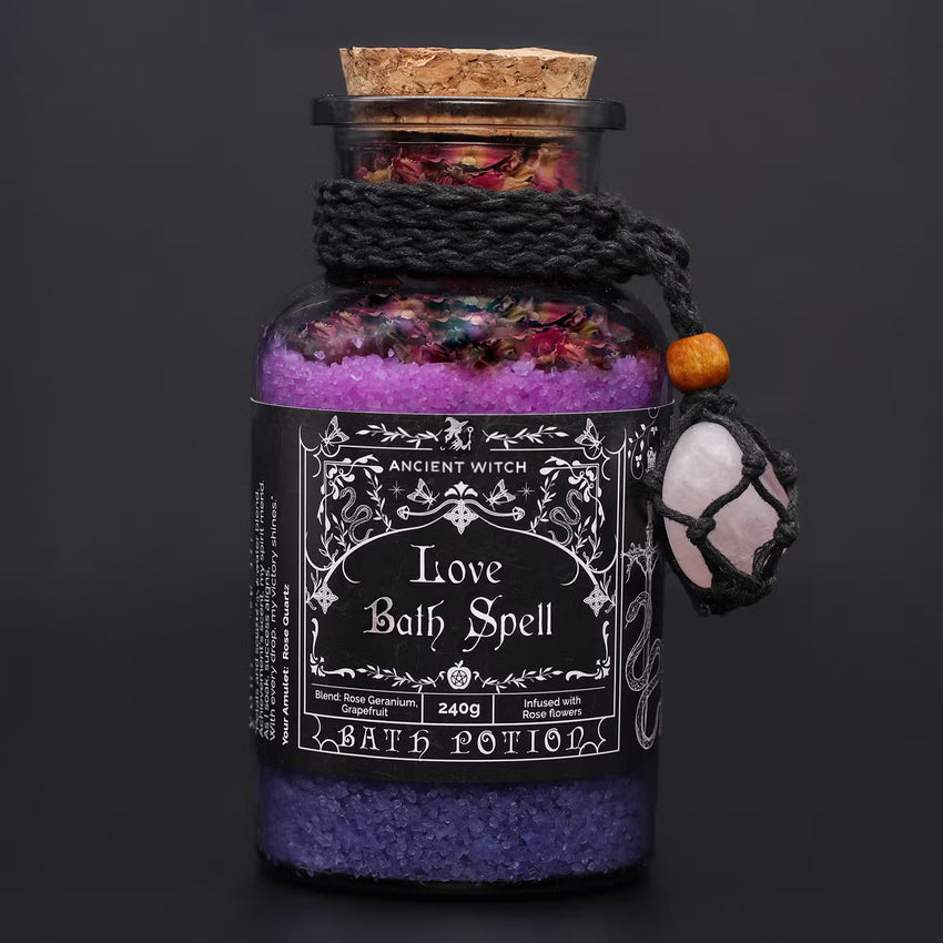 Sare de Baie Ancient Witch și Pandantiv cu Cuarț Roz – Iubire