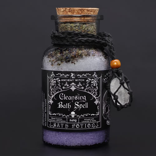 Sare de Baie Ancient Witch și Pandantiv cu Cristal de Stâncă – Purificare