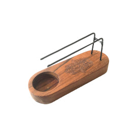 Suport Mic pentru Palo Santo - Lemn de Tec - Design Hamsa